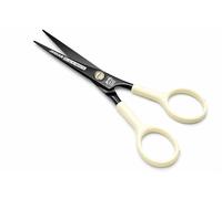 Tijeras de Peluquería Profesional Jaguar Black-White - Premium Hair Cutting Scissors con Anillas Blancas Ergonómicas, Filo Navaja Ultra Afilado, Acero Alemán Duradero - Barber & Stylist