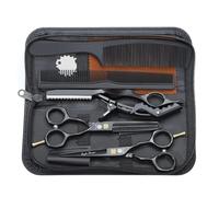 Tijeras de peluquería profesionales de 5,5 pulgadas, juego de tijeras de peluquero, de corte de pelo perfecto para mujeres y hombres, tijeras afiladas para peluquero/principiante (negras)