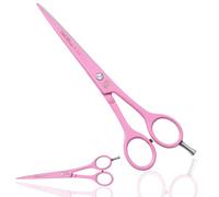 Tijeras de peluquería profesionales rosadas para cortar el pelo con funda (tijeras rosadas de 6,5 pulgadas)
