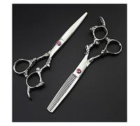 Tijeras de peluquería Salón de 6 pulgadas Tijeras de peluquero, tijeras de peinado con mango de dragón colorido (color: adelgazamiento de oro) (corte dorado (juego plateado B)