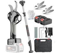 Tijeras De Poda Eléctricas, Herramienta De Jardinería Inalámbrica Con Barra Telescópica De 2,1 M, Apertura De Corte 45 Mm, 2 Baterías De 2000 Mah, Podadora De Largo Alcance, Para Setos, Arbustos