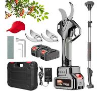 Tijeras de Poda Eléctricas Inalámbricas con Pértiga Telescópica - Secateur Alimentado por Batería 21V, Capacidad de Corte 78mm, Ángulo Ajustable, Podadora de Largo Alcance para Árboles Jardín y Huerto