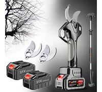 Tijeras de podar a batería 45MM Tijera eléctricas recargables sin cable para ramas de árboles,jardín,Podadera profesional 2.1M Pértiga de extensión (Color : 3 Battery, Size : 3 blade)