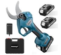 Tijeras de podar con batería, 21 V, tijeras de podar eléctricas, diámetro de corte máximo 60 mm, 2 baterías de 2,0 Ah, motor sin escobillas, pantalla LCD, compatible con batería Mak-ita de 18 V