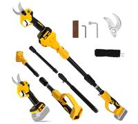 Tijeras de podar con batería compatibles con Dewalt 20 V, tijeras de podar eléctricas 2 en 1 con barra de extensión de 2 m, diámetro de corte máximo de 30 mm, pantalla LCD, tijeras de podar