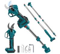 Tijeras de podar con batería compatibles con Makita 18 V (sin batería), apertura de 65 mm, diámetro de corte máximo de 40 mm, pantalla LCD, tijeras de podar eléctricas recargables (con barra de