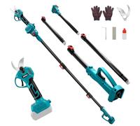 Tijeras de podar con batería compatibles con Makita 18 V, tijeras de podar eléctricas 2 en 1 con barra de extensión de 2 m, diámetro de corte máximo de 45 mm, pantalla LCD, para podar árboles y