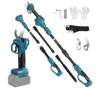 Tijeras de podar con batería compatibles con Makita 18 V, tijeras de podar eléctricas 2 en 1 con barra de extensión de 2 m, diámetro de corte máx. 35 mm, pantalla LCD, tijeras telescópicas