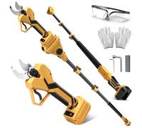 Tijeras de podar con batería telescópica de 2,1 m, compatible con Dewalt 20 V (sin batería), tijeras de podar sin escobillas con 40 mm de diámetro de corte, tijeras eléctricas LCD para podar (tijeras