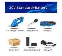 Tijeras de Podar, Cortasetos eléctrico 2 en 1, inalámbrico, 3,6 V, USB, cortadora de césped, cortacésped recargable, cortacésped, herramientas de jardín,Corte de precisión(PTET1049E 19E20)