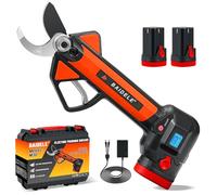 Tijeras de Podar Eléctricas 32mm, Progresivo Tijeras de Podar Bateria, Equipada con Pantalla LCD y 2 x 2,6 AH Pilas de Litio, 8-10 Horas de Trabajo, Cortar Todo Tipo De Arbustos, Árboles, Enredaderas