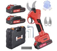 Tijeras de Podar Eléctricas 40mm - Podadora Eléctrica a Batería con Motor Brushless 600W, 2×Baterías 21V 2000mAh y Hojas SK5, Tijera de Podar Inalámbrica para Jardín, Huerto y Granja