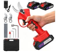 Tijeras de Podar Eléctricas 40mm - Podadora Eléctrica a Batería con Motor Brushless 800W, 2×Baterías 21V 2000mAh y Hojas SK7, Tijera de Podar Inalámbrica para Jardín, Huerto y Granja