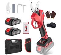 Tijeras de Podar Electricas, 50 mm Tijeras de Poda con 2 Baterías 3000 mAh, Pantalla LCD, 1000W Sin Escobillas, Tijeras podar Bateria para Poda de Árboles, Setos y Ramas
