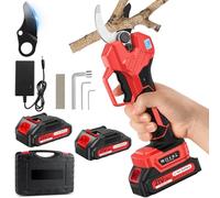 Tijeras de Podar Eléctricas 50mm, POIFL Tijeras de Podar Bateria con 2 Baterías 2000mAh Recargables, Pantalla LCD, Corte Silencioso, Ideal para Jardinería, Huertos,Granjas, Ligero y Ergonómico