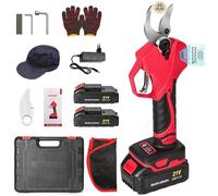 Tijeras de podar eléctricas 50mm, Tijeras de Podar Bateria con Display con 2 baterías, dos destornilladores y Motor Brushless para el tamaño, la jardinería, los árboles frutales y el viñedo