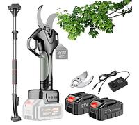 Tijeras de Podar Eléctricas a Batería 45MM,Tijera podar inalámbricas portátiles Podadora Eléctrico de Ramas con Pértiga de extensión de 1.3-2.1m de altura,pantalla LCD ( Color : 2 Battery , Size : 2 b