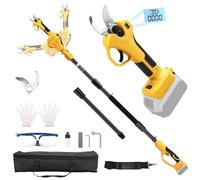 Tijeras De Podar Electricas compatibles con Dewalt 20 V, Tijeras de Podar Eléctricas 2 en 1 con Barra de Extensión de 2 m, 30mm Tijeras De Podar Bateria podar jardinería, vides de árboles frutales