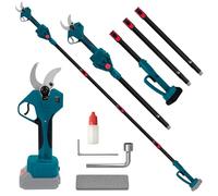 Tijeras de podar eléctricas, con barra de extensión de 2,2 m, apertura máxima de 65 mm, diámetro de corte de 40 mm, tijeras telescópicas 2 en 1, compatible con Makita 18 V, para cortar árboles (sin