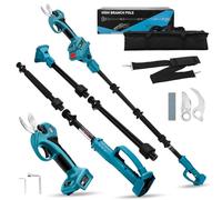 Tijeras de podar eléctricas con batería, 45 mm, barra telescópica 2 en 1, compatible con Makita de 18 V, con motor sin escobillas, pantalla LCD para podar árboles y árboles frutales (sin batería)