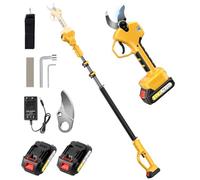 Tijeras de Podar Electricas, Con Mástil Telescópico de 250cm, Apertura de 50mm, 2*2000mAh Batería Tamaños de Apertura con Monitor, Tijeras de Podar con 1000W Motor Brushless para Jardinería,Frutales