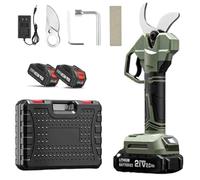 Tijeras de podar eléctricas inalámbricas profesionales, motor sin escobillas de 6,0 Ah 21 V con pantalla LCD y cuchillas SK5, poste telescópico que se extiende hasta 2,6 m 2.0Ah Dual Electric