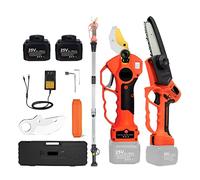 Tijeras de podar eléctricas, Podadora inalámbrica de 25V, tijera podar eléctrica 40mm con poste extensión alcance, sierra cadena 5 pulgadas, cortador ramas poda for bonsái