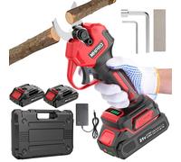 Tijeras de Podar Electricas Sin Escobillas, MHPRO Tijeras de Podar 21V con Baterías 2x2000mAh, Pantalla LCD, Tijeras podar Bateria para Jardinería, Árboles Frutales, Viñedos y Granja, Rojo