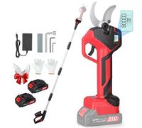 Tijeras De Podar Electricas: Tijera podar telescopica 40-25mm Ajustables Hoja SK7 - Tijeras de podar telescópicas con 2 baterías de 21 V/2000 mAh - Tijeras de Podar Bateria para Jardinería,Olivos