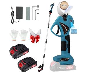 Tijeras De Podar Electricas: Tijera podar telescopica 45-30mm Ajustables Hoja SK7 - Tijeras de podar telescópicas con 2 baterías de 21 V/2000 mAh - Tijeras de Podar Bateria para Jardinería,Olivos