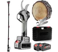 Tijeras De Podar Eléctricas Ultraligeras Con Mango De Extensión 2.1m - Corte 50mm, Batería Litio, Cuchillas SK5, Solo 0.8kg Para Poda En Altura(1 Battery)