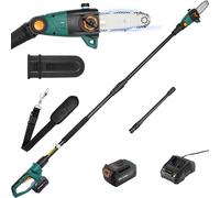 Tijeras de podar inalámbricas, batería de iones de litio de 20 V 4,0 Ah, hoja de 24 cm, velocidad de la cadena 5 m/s, extensión 68 cm, cabezal inclinable 30 °