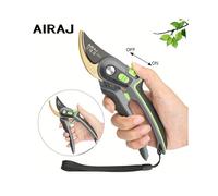 Tijeras de podar profesionales Airaj, hoja de acero Sk5, cierre de seguridad, mangos ergonómicos antideslizantes