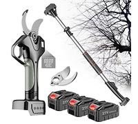 Tijeras de podar sin cable de 45mm Tijera eléctricas con Pértiga de extensión,Podadora de podar profesionales,2/3 baterías y 1 cargador incluidos (Color : 3 Battery, Size : 2 blade)