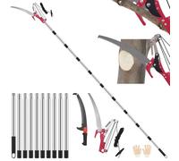 Tijeras de podar telescópicas, 82 - 410 cm, con mango telescópico, longitud ajustable, sierra de jardín, sierra telescópica ligera de acero inoxidable, podadora, tijeras manuales para ramas altas