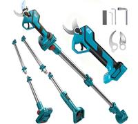 Tijeras de podar telescópicas con batería, 2 en 1, con barra telescópica, 50 mm, para Makita 18 V (sin batería), sin escobillas, sierra de podar eléctrica, tijeras de rama, tijeras LCD, para podar