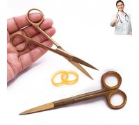 Tijeras de primeros auxilios para enfermería, tijeras de disección, tijeras rectas afiladas hechas de acero inoxidable J2, corte de tela para hospital y hogar, 7,5 pulgadas de oro