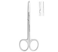 Tijeras de punto de sutura de 4.5 pulgadas con gancho delicado de media luna, perfectas para eliminación de suturas, primeros auxilios, entrenamiento EMS y más instrumentos de alta calidad, acero