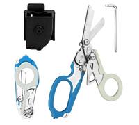 Tijeras De Rescate Tijeras Traumatológicas Tijeras De Traumatología Plegables 6 En 1 Tijeras De Emergencia, Para Servicios Profesionales De Rescate, Camping Al Aire Libre (Gris Azulado)