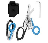Tijeras De Rescate Tijeras Traumatológicas Tijeras De Traumatología Plegables 6 En 1 Tijeras De Emergencia, Para Servicios Profesionales De Rescate, Camping Al Aire Libre (Azul Oscuro)