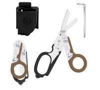 Tijeras De Rescate Tijeras Traumatológicas Tijeras De Traumatología Plegables 6 En 1 Tijeras De Emergencia, Para Servicios Profesionales De Rescate, Camping Al Aire Libre (Marrón oscuro)