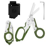 Tijeras De Rescate Tijeras Traumatológicas Tijeras De Traumatología Plegables 6 En 1 Tijeras De Emergencia, Para Servicios Profesionales De Rescate, Camping Al Aire Libre (Verde tinta)