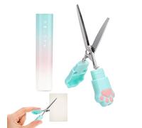 Tijeras de seguridad para niños, tijeras de seguridad para niños, tijeras para manualidades en forma de huella de gato con funda, tijeras de punta para estudiantes para álbumes de recortes,