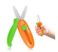 Tijeras de seguridad para niños, tijeras pequeñas retráctiles para manualidades de niños de 3 a 5, 2 a 4, 1 a 3 años, lindas manualidades para niños pequeños, color naranja