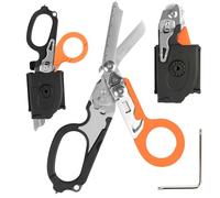 Tijeras de trauma plegables multifuncionales 6 en 1, con fundas de cuero compatibles, tijeras de respuesta de emergencia, herramientas de rescate de campamento al aire libre