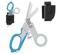 Tijeras de traumatología Tijeras de emergencia con cortador de correa y rompevidrios, alicates de tijeras plegables de acero inoxidable, tijeras de rescate para acampar al aire libre, herramientas…