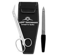 Tijeras de uñas ASM® extra largas afiladas y resistentes para uñas de manos y pies. Cortaúñas para pedicura y podología con funda