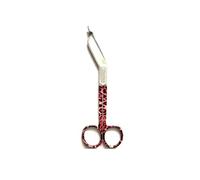 Tijeras de vendaje de acero inoxidable de 14 cm, resistentes, multicolores, para primeros auxilios (patrón rojo y negro)