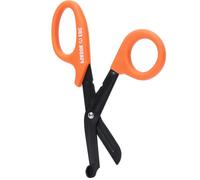 Tijeras de Vendaje, Hoja de Estructura Dentada Fácil de Transportar Tijeras Médicas de Acero Inoxidable Anodizado para Cortar Vendaje(naranja)