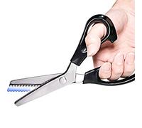 Tijeras Dentadas, Profesional Tijeras Costura de acero inoxidable para fieltro papel tela corte y costura, Tijera costura zig zag, Niños Adultos Tijeras para manualidades/tijeras de cocina negro